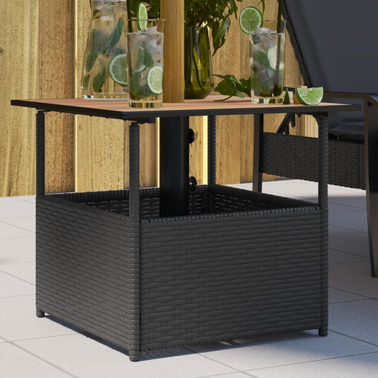 Havebord Med Parasolhul 55X55X46,5 Cm Polyrattan