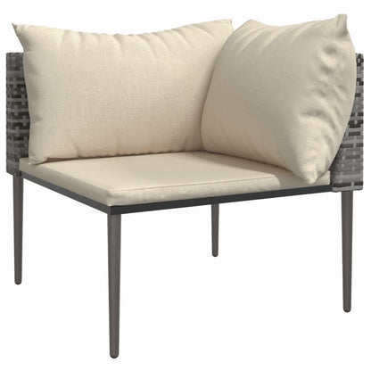 Loungesæt Til Haven 3 Dele Med Hynder Polyrattan Grå