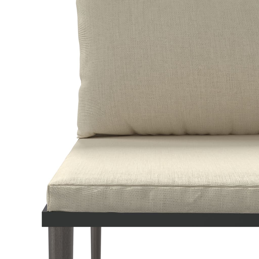 Loungesæt Til Haven 3 Dele Med Hynder Polyrattan Grå