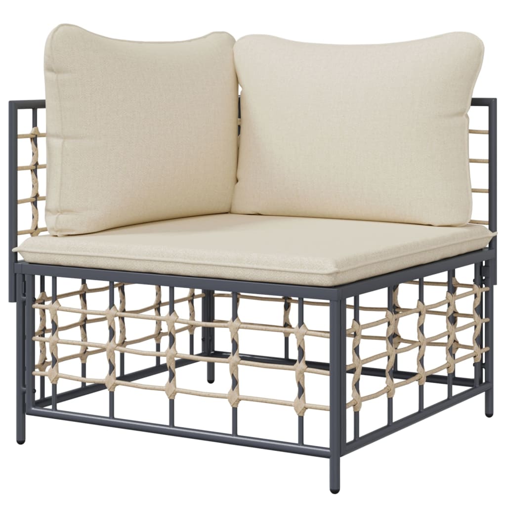 Hjørnemodul Til Havesofa Med Hynde Polyrattan - Billede 4