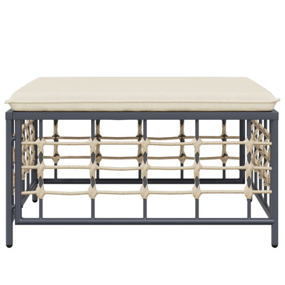 Haveskammel Med Hynde Polyrattan - Billede 3
