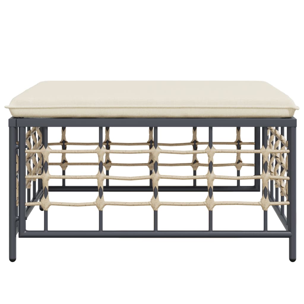 Haveskammel Med Hynde Polyrattan - Billede 4