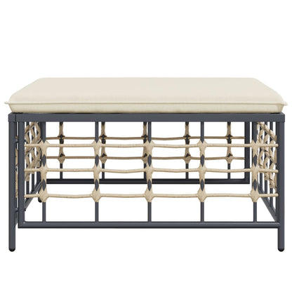 Haveskammel Med Hynde Polyrattan - Billede 4
