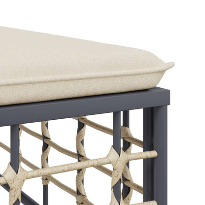 Haveskammel Med Hynde Polyrattan - Billede 5