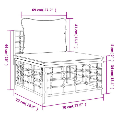 Midtermodul Til Havesofa Med Hynder Polyrattan