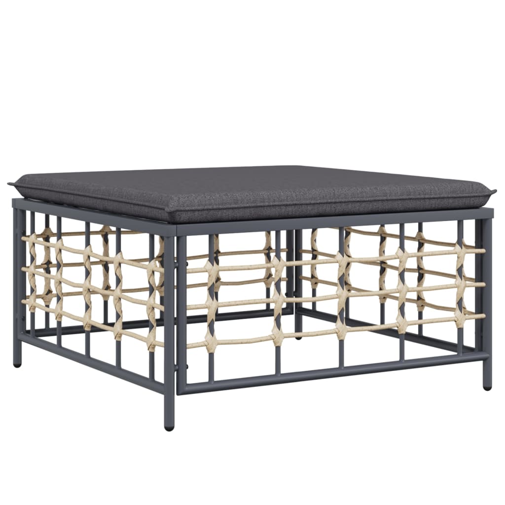 Haveskammel Med Hynde Polyrattan