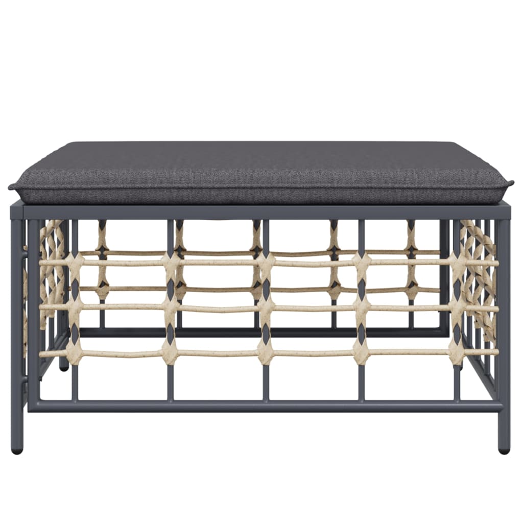 Haveskammel Med Hynde Polyrattan