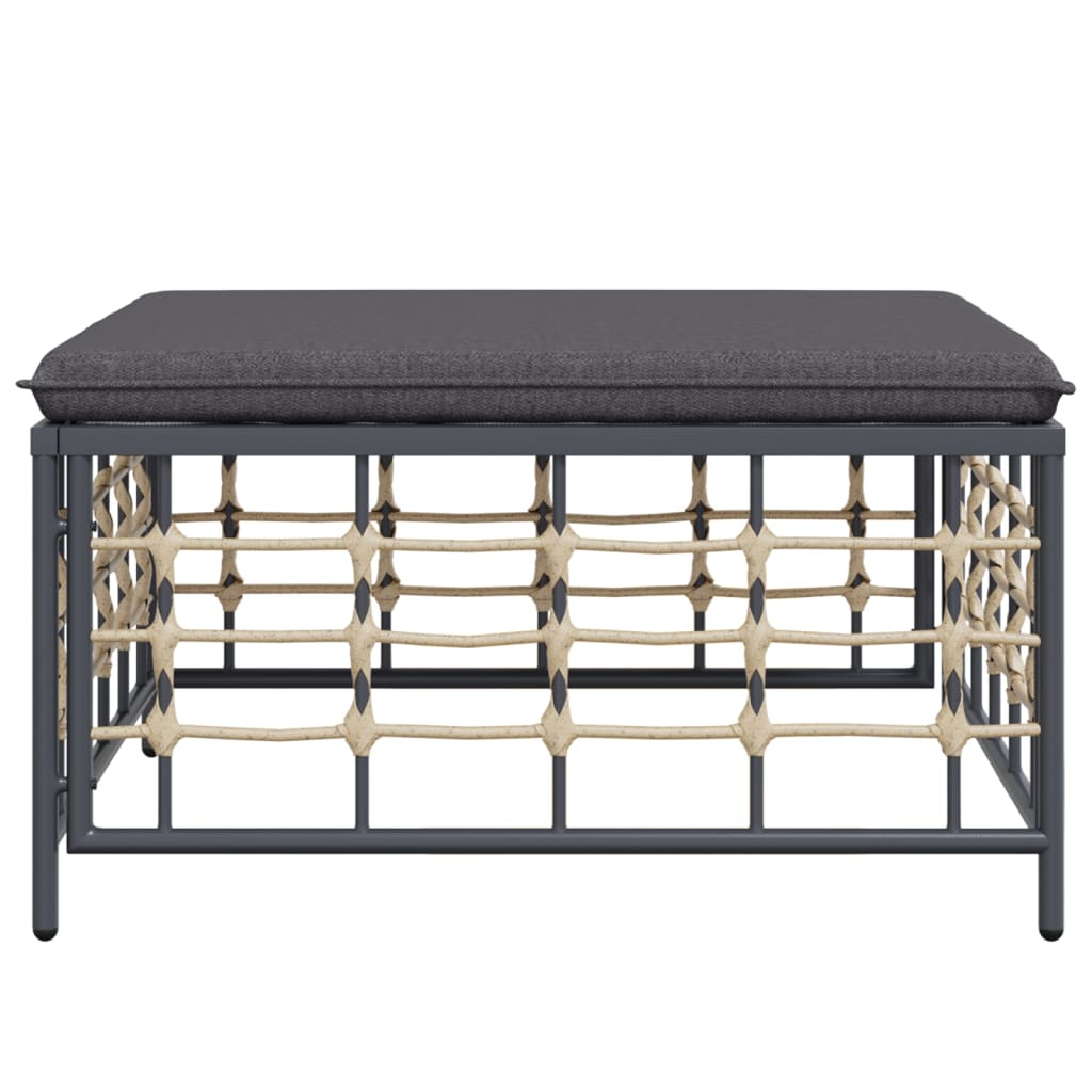 Haveskammel Med Hynde Polyrattan