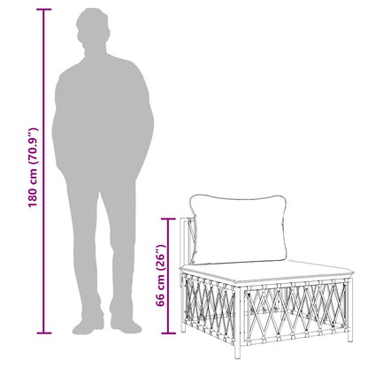 Midtermodul Til Havesofa Med Hynder Vævet Stof