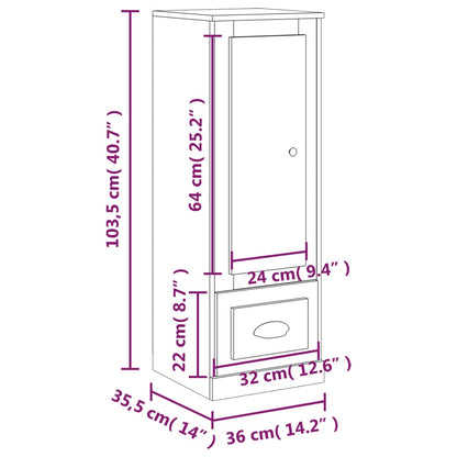 Skab 36X35,5X103,5 Cm Konstrueret Træ