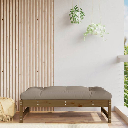 Udendørs Fodskammel 120x80 Cm Massivt Fyrretræ Honningbrun - Hovedbillede