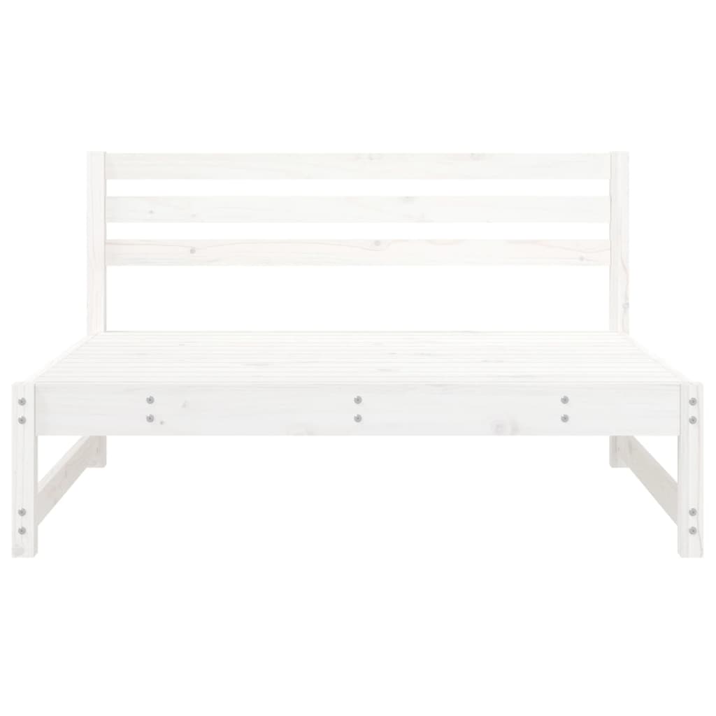 Midtermodul Til Havesofa 120x80 Cm Massivt Fyrretræ Hvid - Billede 3