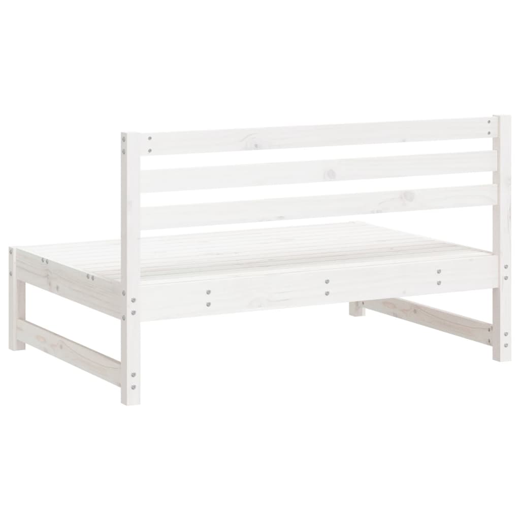 Midtermodul Til Havesofa 120x80 Cm Massivt Fyrretræ Hvid - Billede 5