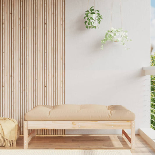 Udendørs Fodskammel 120x80 Cm Massivt Fyrretræ - Hovedbillede