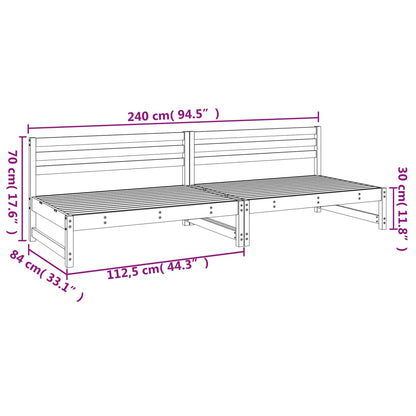 Midtermoduler Til Havesofa 2 Stk. 120x80 Cm Massivt