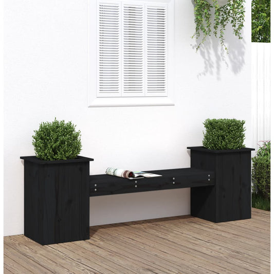 Bænk Med Plantekasser 184,5X39,5X56,5 Cm Massivt