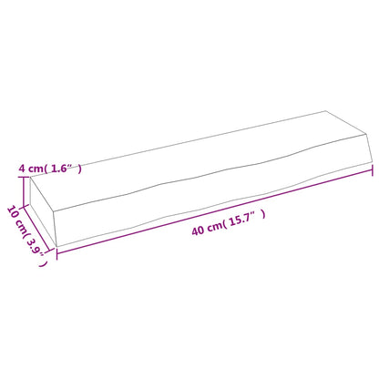 Væghylde 40x10x4 Cm Massivt Egetræ - Billede 7