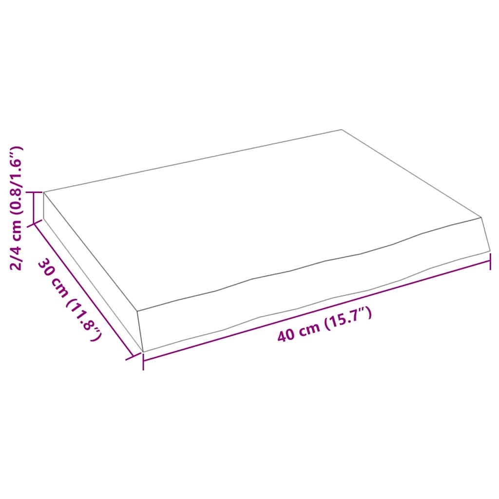 Væghylde 40x30x(2-4) Cm Massivt Egetræ - Billede 10