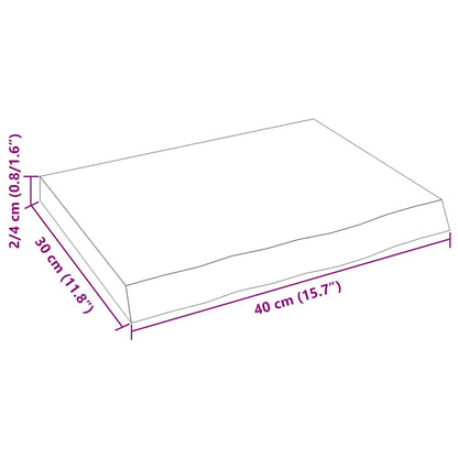 Væghylde 40x30x(2-4) Cm Massivt Egetræ - Billede 10