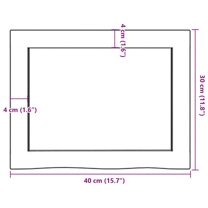 Væghylde 40x30x(2-4) Cm Massivt Egetræ - Billede 11