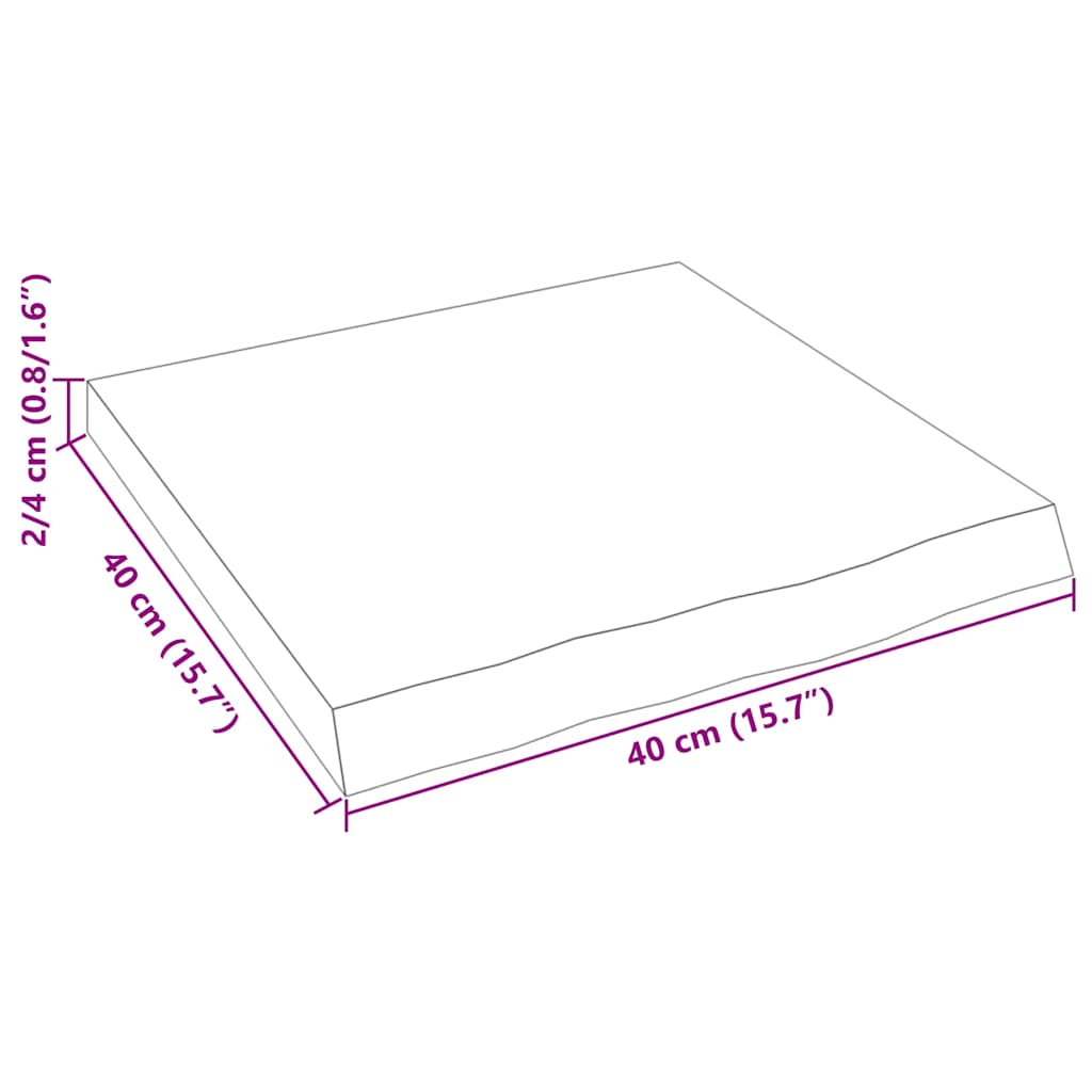 Væghylde 40x40x(2-4) Cm Massivt Egetræ - Billede 9