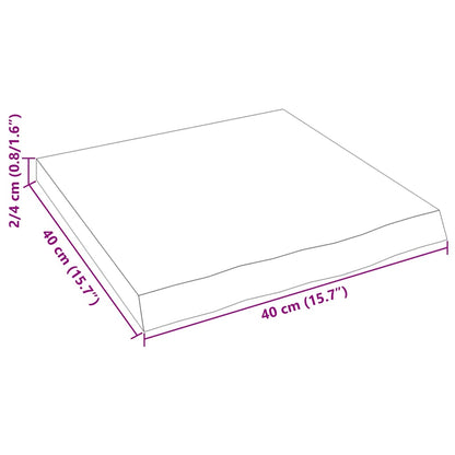 Væghylde 40x40x(2-4) Cm Massivt Egetræ - Billede 9