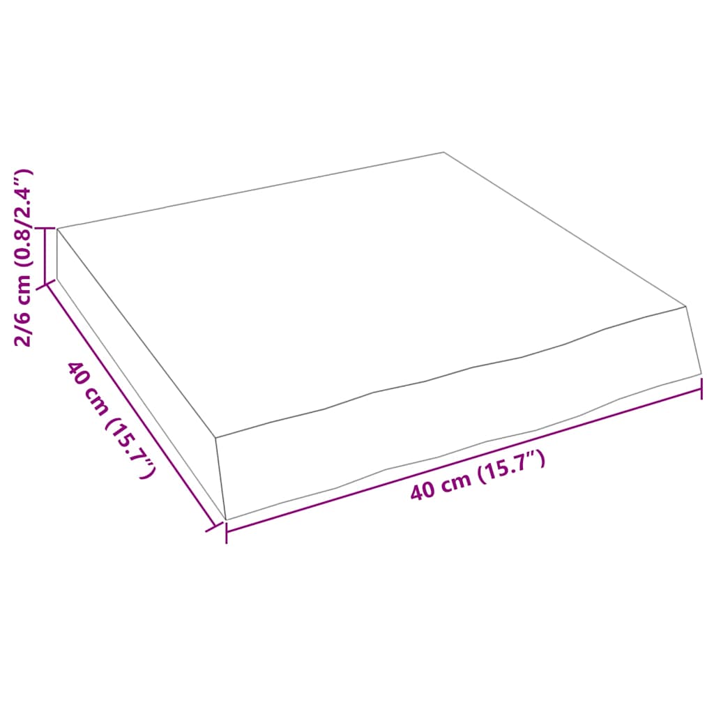 Væghylde 40x40x(2-6) Cm Ubehandlet Massivt Egetræ - Billede 9