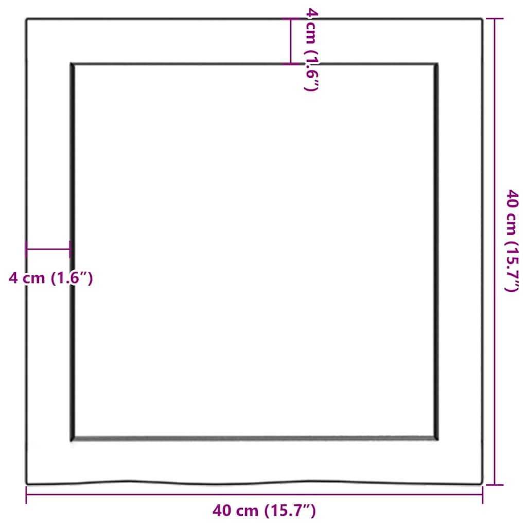 Væghylde 40x40x(2-6) Cm Ubehandlet Massivt Egetræ - Billede 10