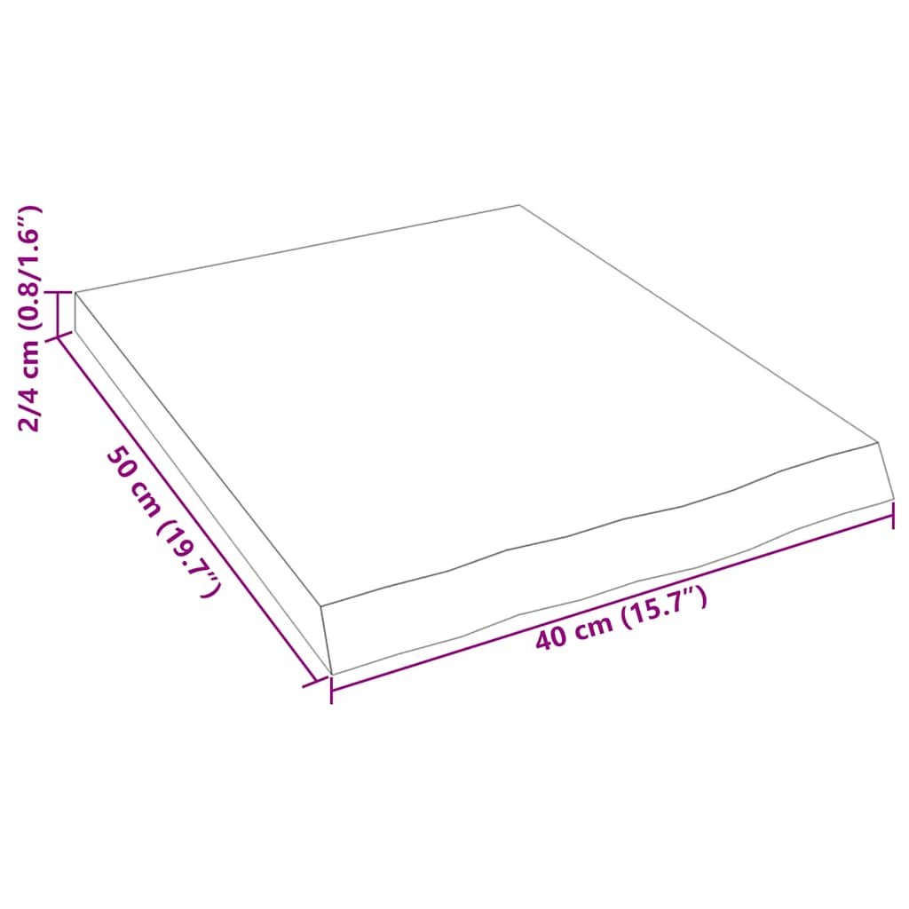 Væghylde 40x50x(2-4) Cm Massivt Egetræ - Billede 9