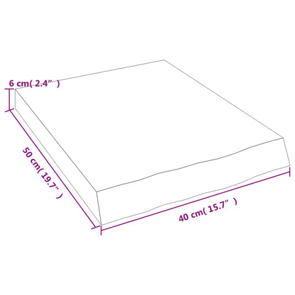 Væghylde 40x50x(2-6) Cm Ubehandlet Massivt Egetræ - Billede 9
