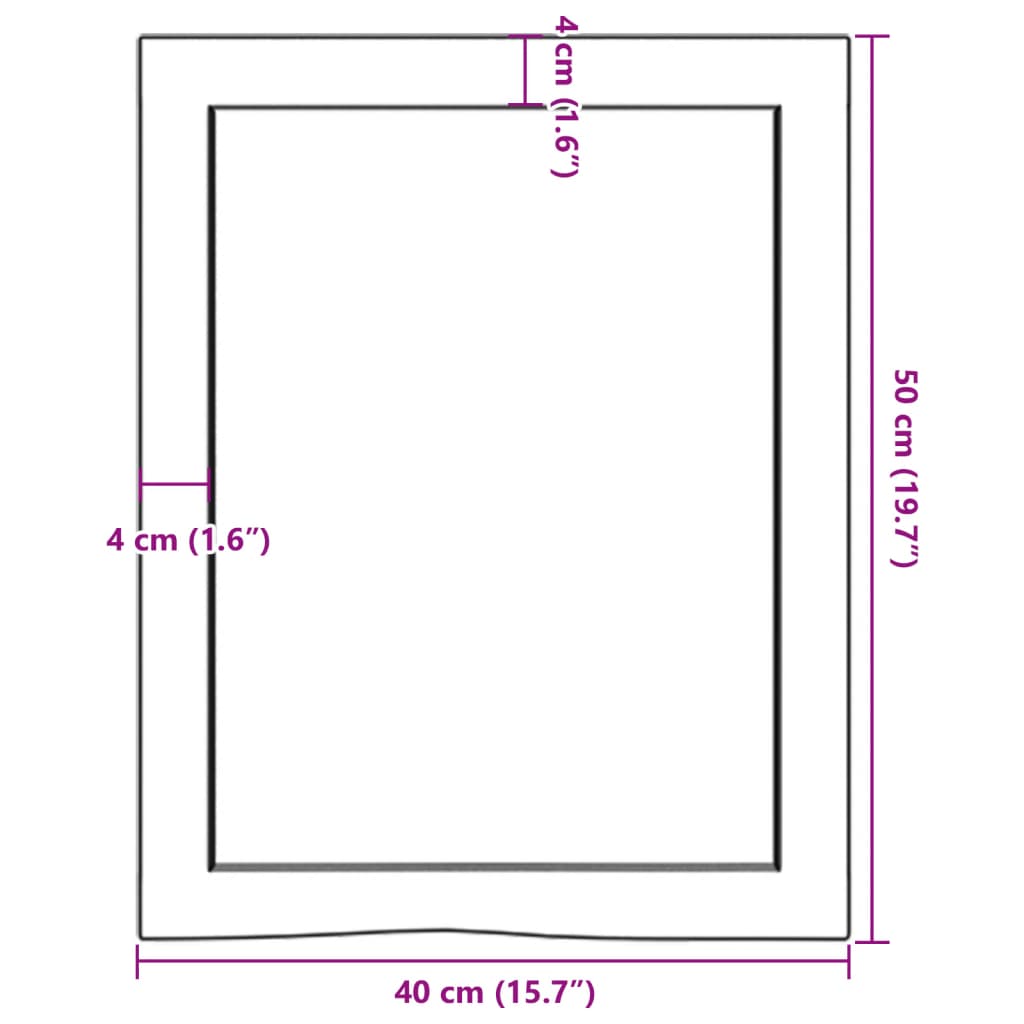 Væghylde 40x50x(2-6) Cm Ubehandlet Massivt Egetræ - Billede 10