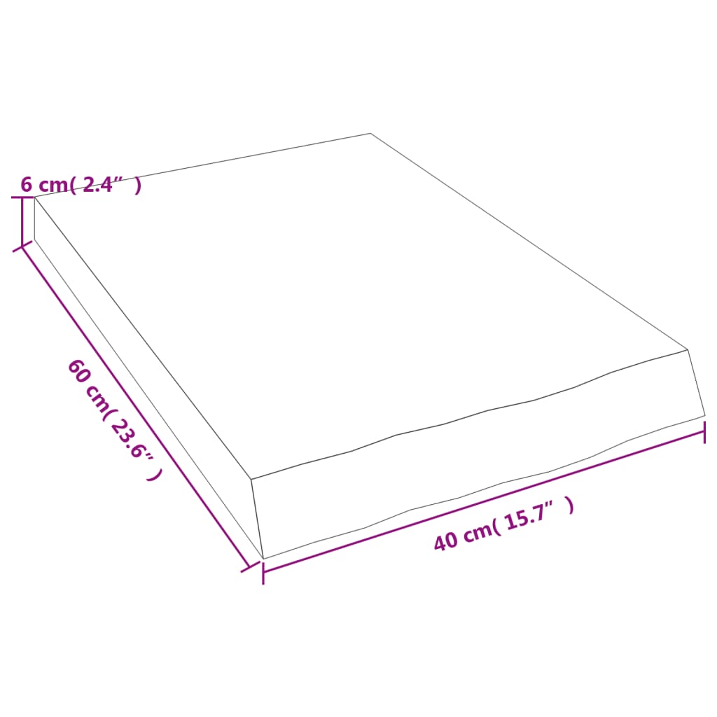 Væghylde Massivt Egetræ (2-6 Cm) - Billede 9