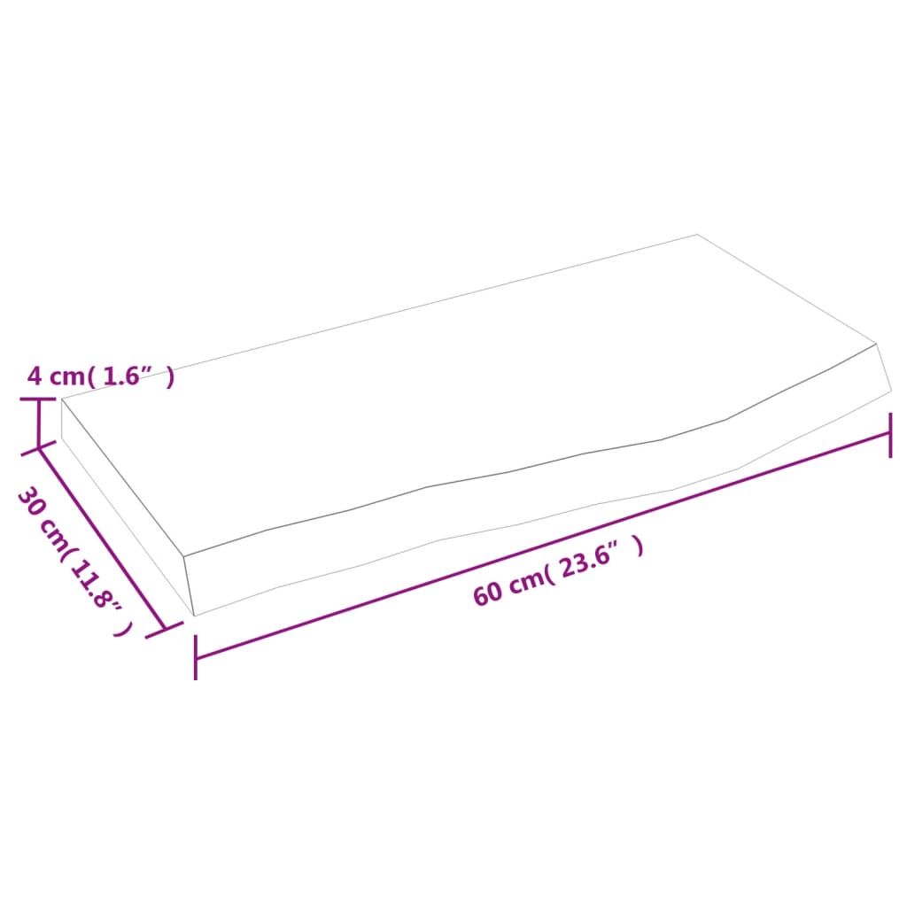 Væghylde 60x30x(2-4) Cm Massivt Egetræ - Billede 9