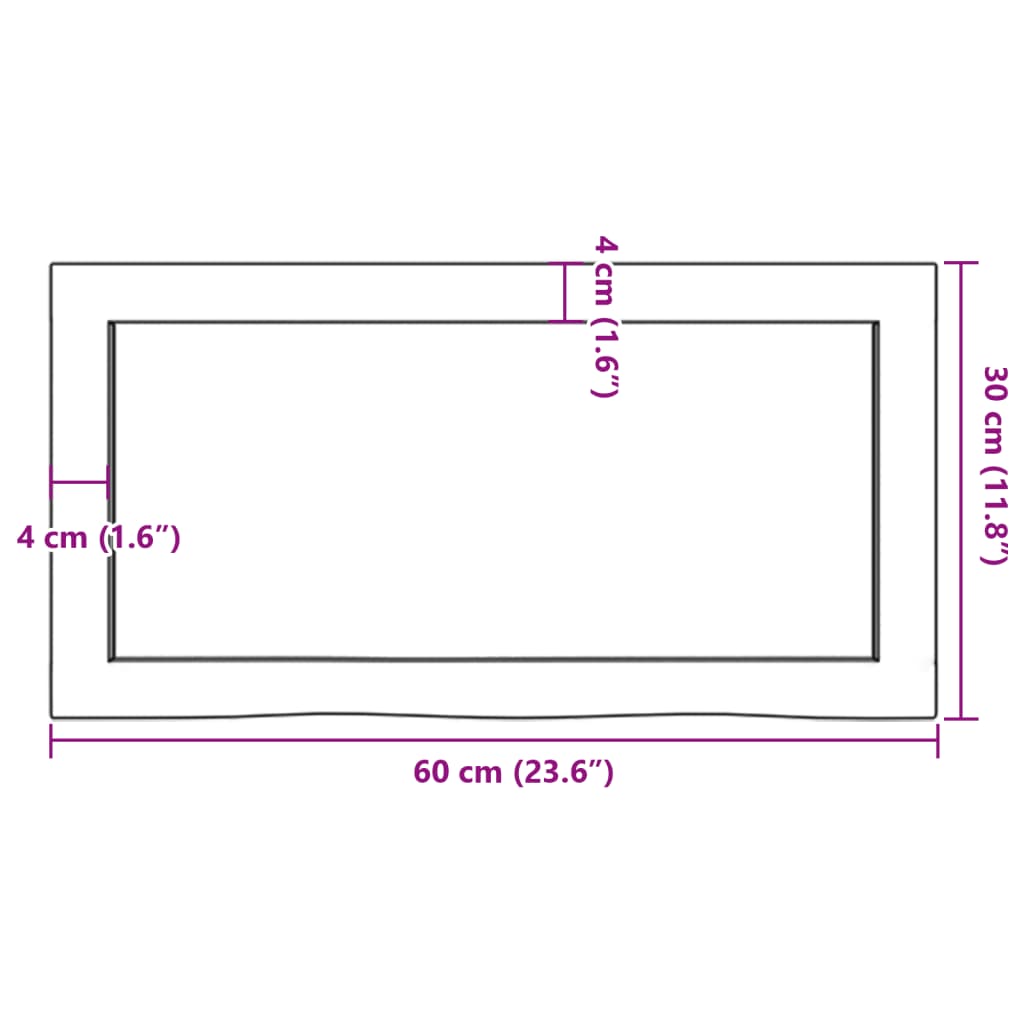 Væghylde 60x30x(2-4) Cm Massivt Egetræ - Billede 10