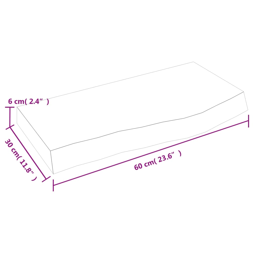 Væghylde 60x30x(2-6) Cm Massivt Egetræ - Billede 9