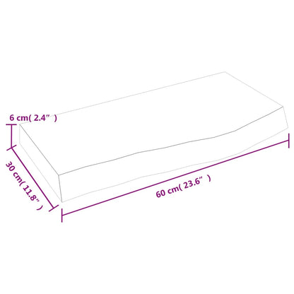 Væghylde 60x30x(2-6) Cm Massivt Egetræ - Billede 9
