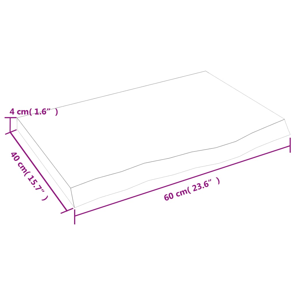 Væghylde Massivt Egetræ (2-4 Cm) - Billede 9