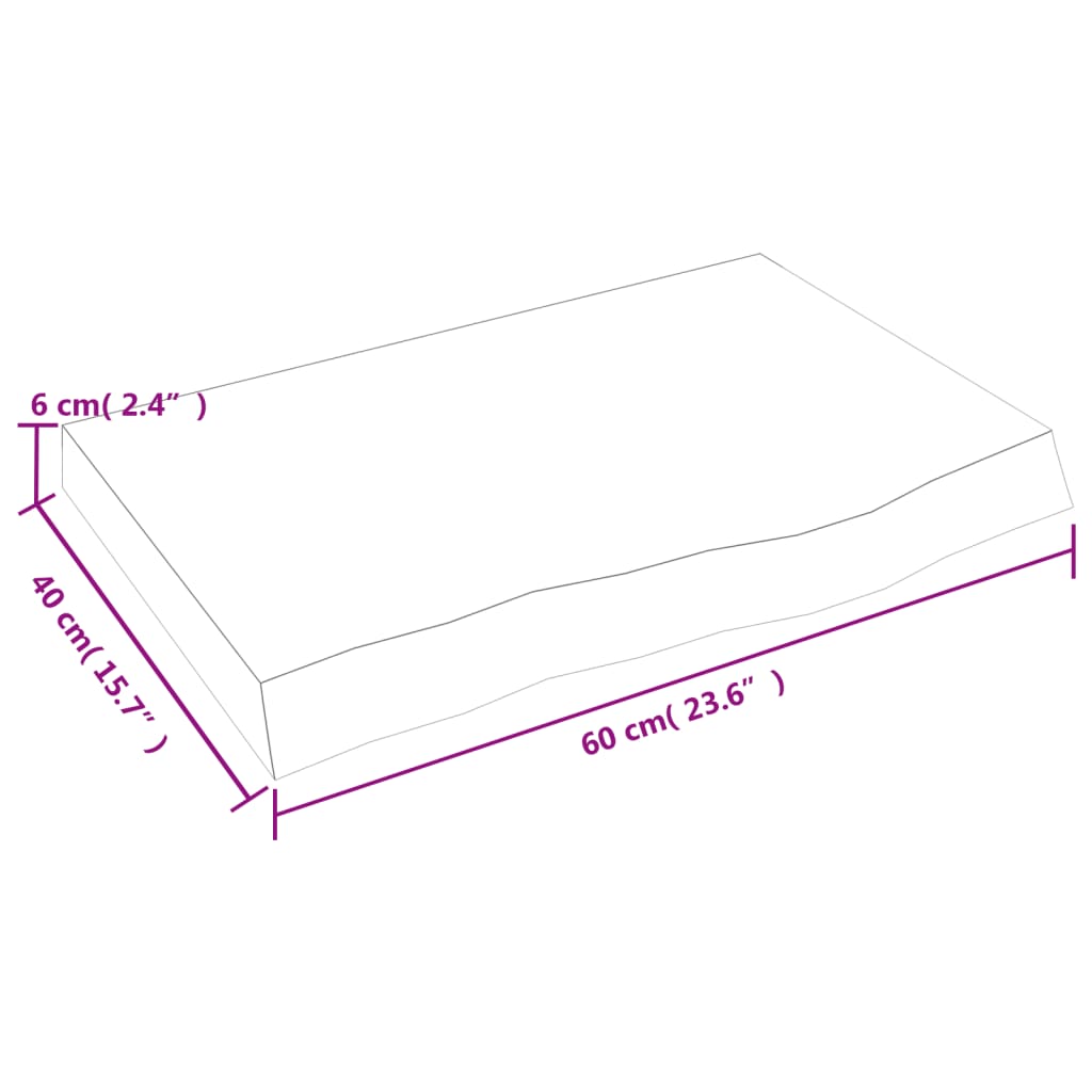 Væghylde Massivt Egetræ (2-6 Cm) - Billede 9