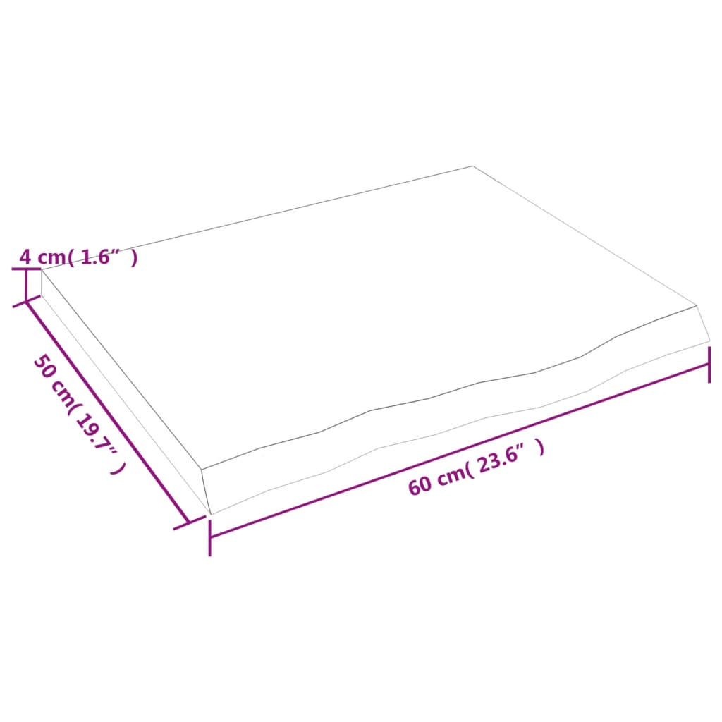 Væghylde 60x50x(2-4) Cm Massivt Egetræ - Billede 9
