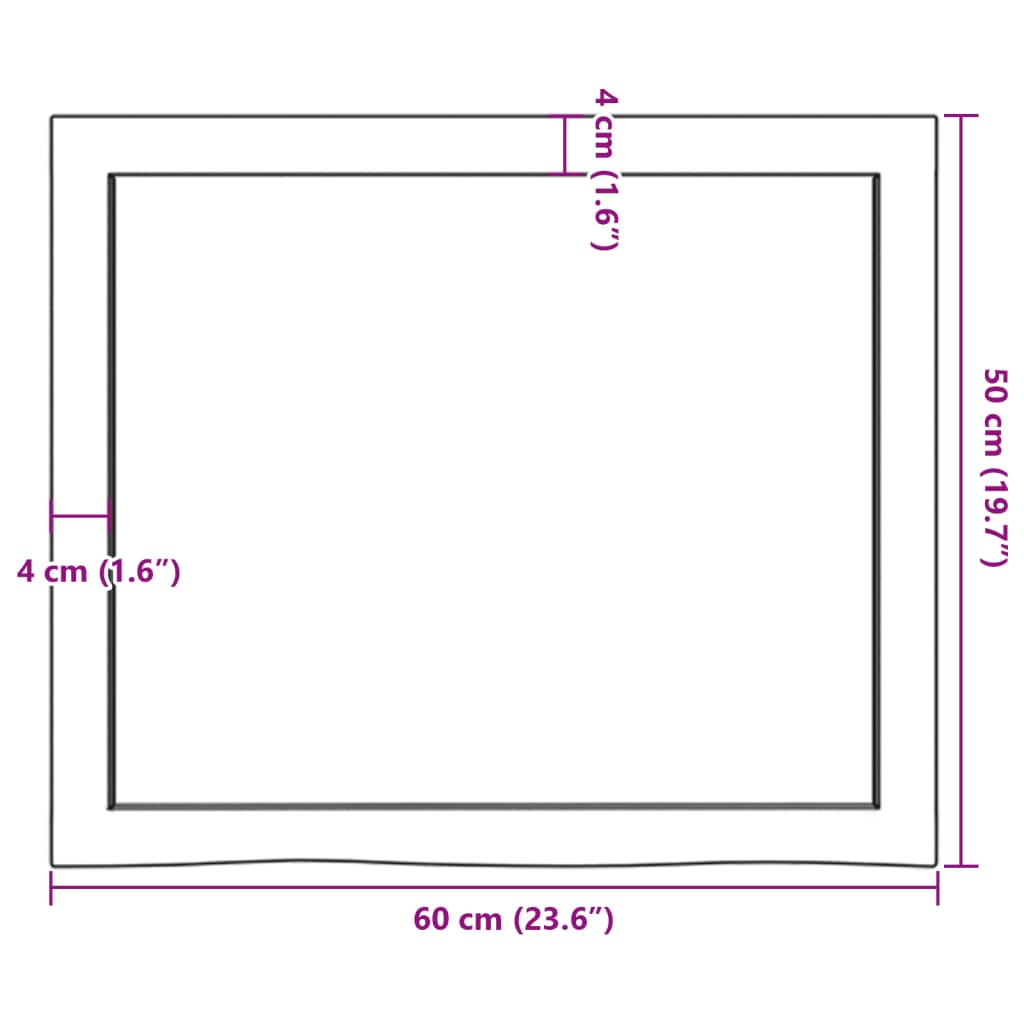 Væghylde 60x50x(2-4) Cm Massivt Egetræ - Billede 10