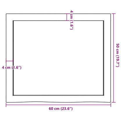 Væghylde 60x50x(2-4) Cm Massivt Egetræ - Billede 10