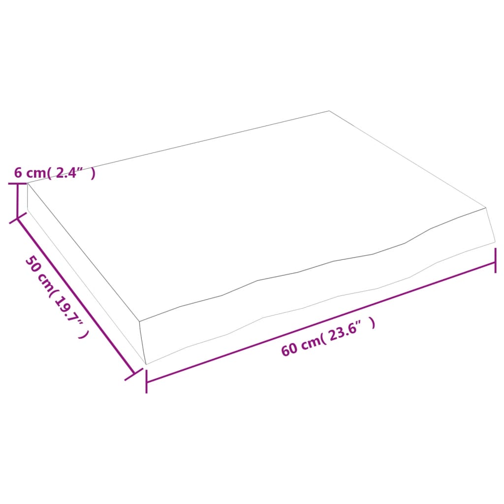Væghylde 60x50x(2-6) Cm Massivt Egetræ - Billede 9