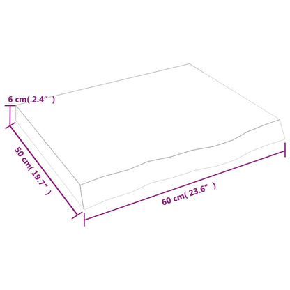 Væghylde 60x50x(2-6) Cm Massivt Egetræ - Billede 9