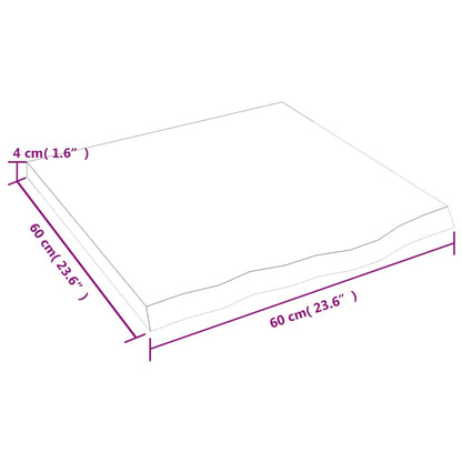 Væghylde 60x60x(2-4) Cm Massivt Egetræ - Billede 9