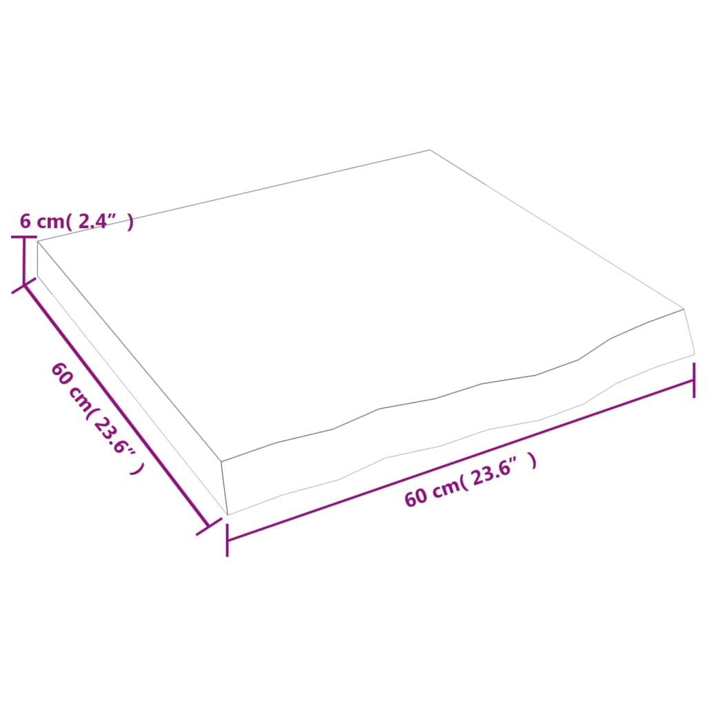 Væghylde 60x60x(2-6) Cm Massivt Egetræ - Billede 9
