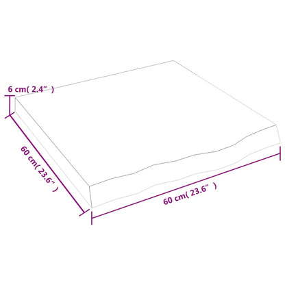Væghylde 60x60x(2-6) Cm Massivt Egetræ - Billede 9