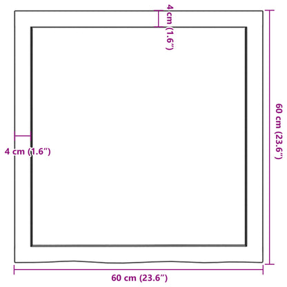 Væghylde 60x60x(2-6) Cm Massivt Egetræ - Billede 10