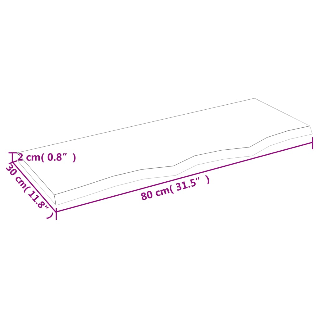 Væghylde 80x30x2 Cm Massivt Egetræ - Billede 7