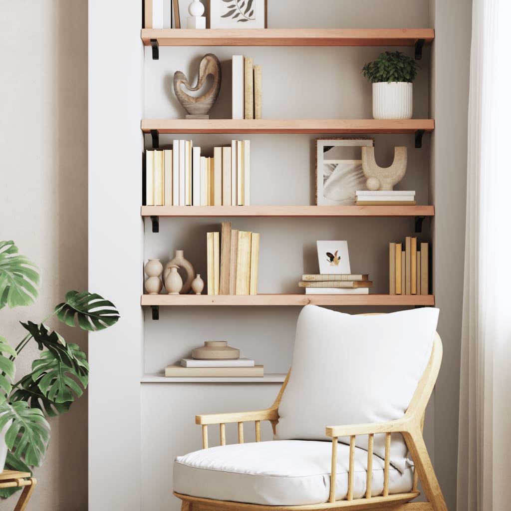 Væghylde 80x30x(2-4) Cm Massivt Egetræ - Billede 3