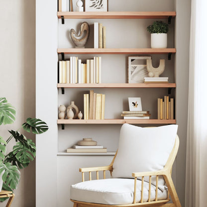 Væghylde 80x30x(2-4) Cm Massivt Egetræ - Billede 3